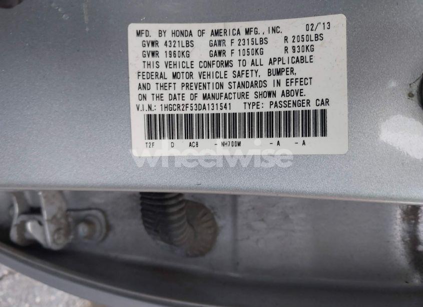 Photo 9 of 2013 Honda Accord SPORT (VIN 1HGCR2F53DA131541)