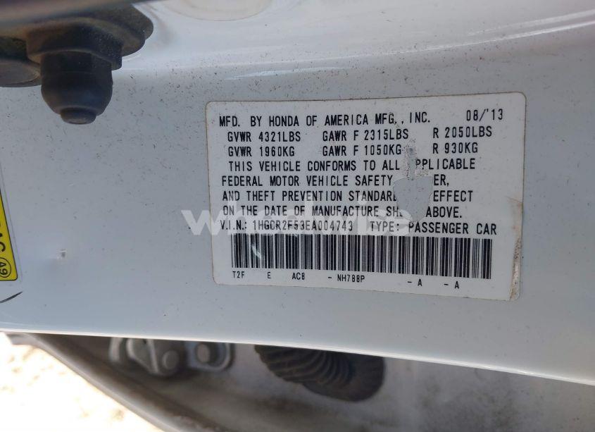 Photo 9 of 2014 Honda Accord SPORT (VIN 1HGCR2F53EA004743)