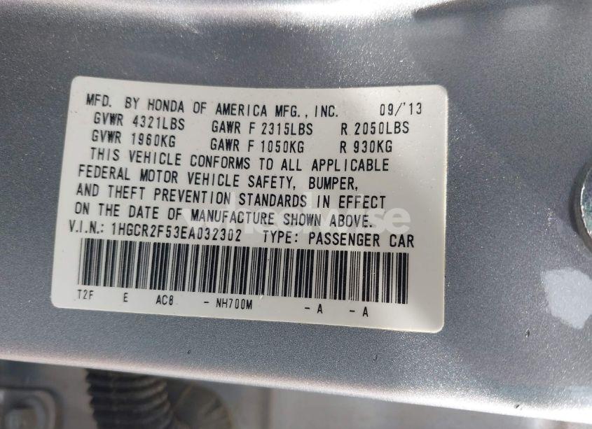 Photo 9 of 2014 Honda Accord SPORT (VIN 1HGCR2F53EA032302)