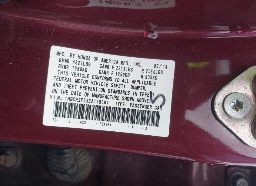 Photo 9 of 2014 Honda Accord SPORT (VIN 1HGCR2F53EA179087)