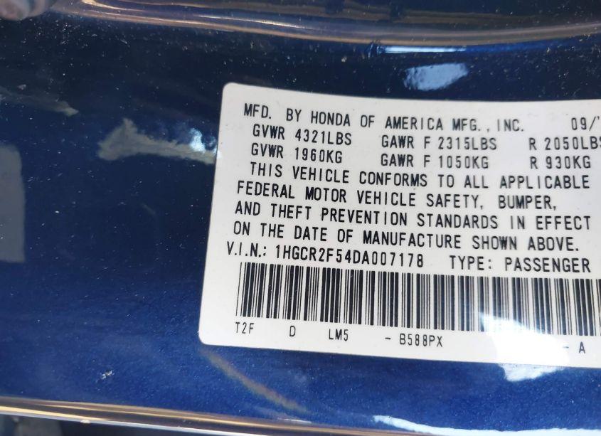 Photo 9 of 2013 Honda Accord SPORT (VIN 1HGCR2F54DA007178)