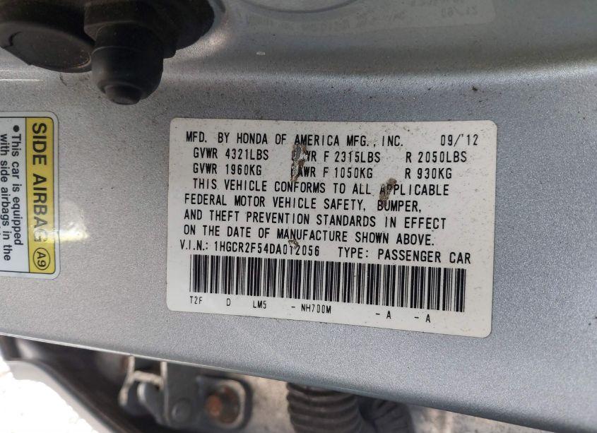 Photo 9 of 2013 Honda Accord SPORT (VIN 1HGCR2F54DA012056)