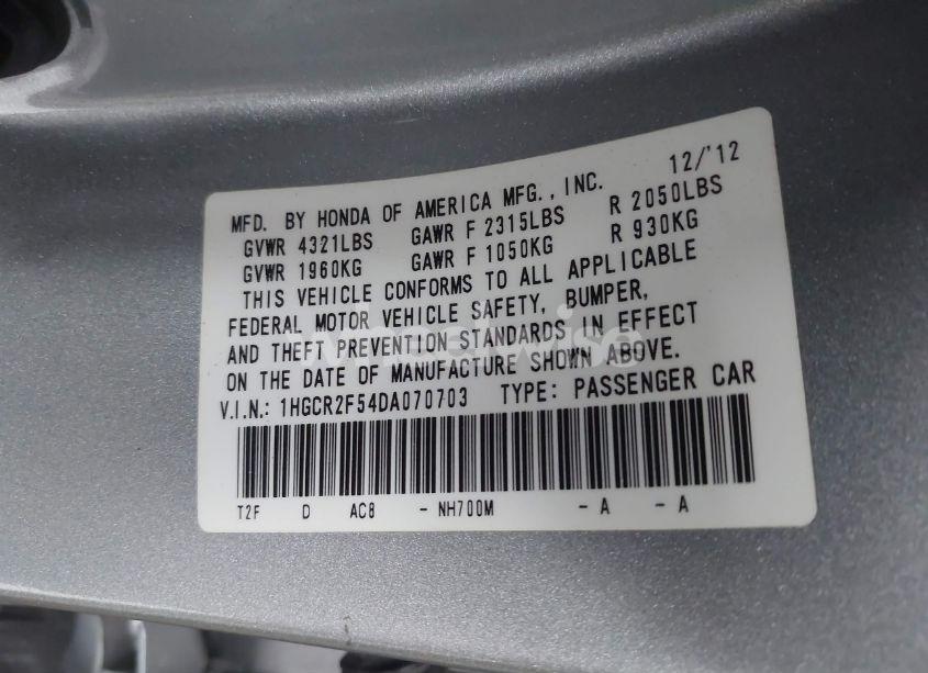 Photo 9 of 2013 Honda Accord SPORT (VIN 1HGCR2F54DA070703)