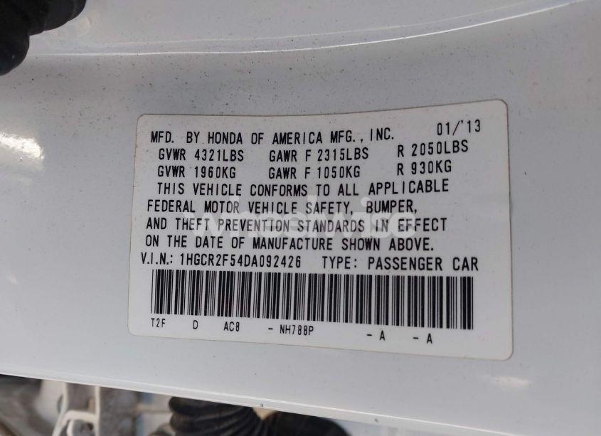 Photo 9 of 2013 Honda Accord SPORT (VIN 1HGCR2F54DA092426)