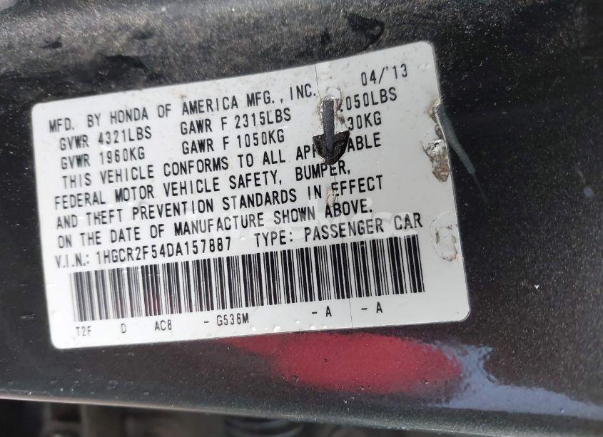 Photo 9 of 2013 Honda Accord SPORT (VIN 1HGCR2F54DA157887)