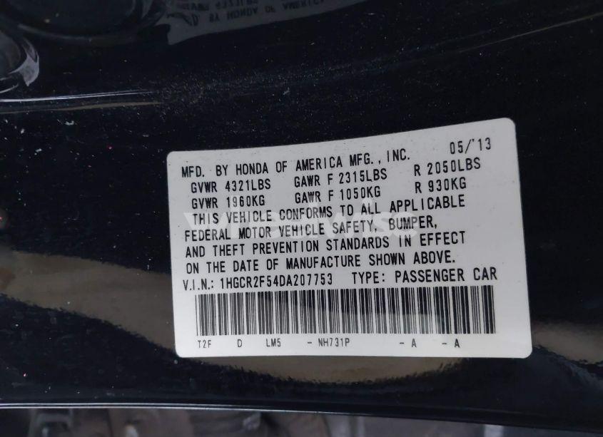 Photo 9 of 2013 Honda Accord SPORT (VIN 1HGCR2F54DA207753)