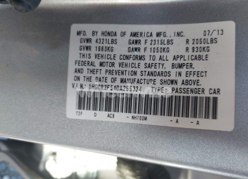 Photo 9 of 2013 Honda Accord SPORT (VIN 1HGCR2F54DA255334)