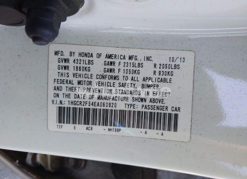 Photo 9 of 2014 Honda Accord SPORT (VIN 1HGCR2F54EA060920)