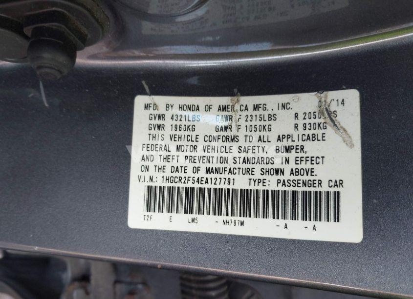 Photo 9 of 2014 Honda Accord SPORT (VIN 1HGCR2F54EA127791)