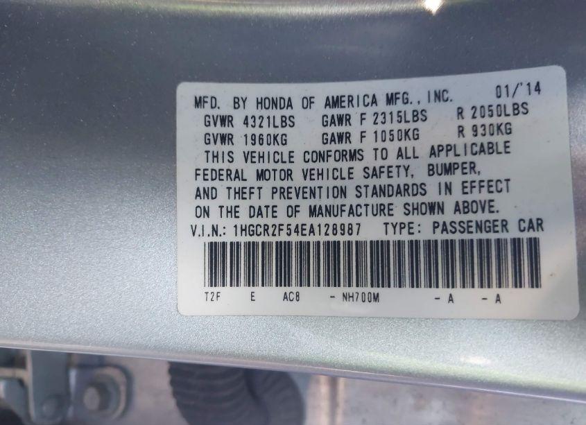 Photo 9 of 2014 Honda Accord SPORT (VIN 1HGCR2F54EA128987)