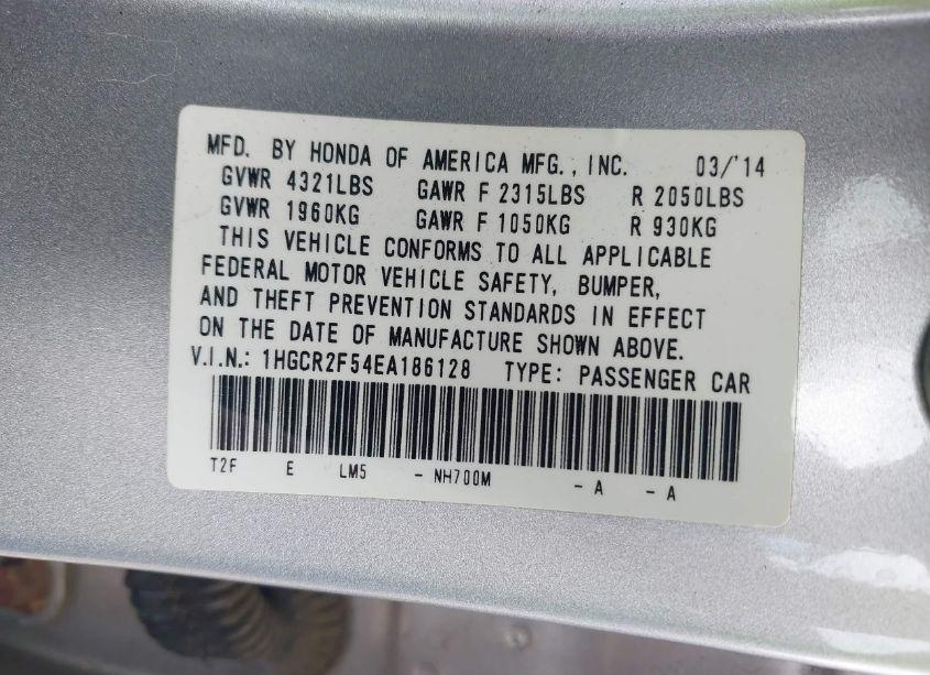 Photo 9 of 2014 Honda Accord SPORT (VIN 1HGCR2F54EA186128)