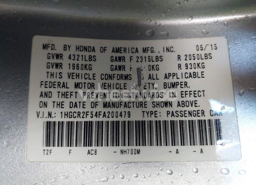 Photo 9 of 2015 Honda Accord SPORT (VIN 1HGCR2F54FA200479)