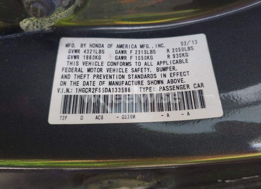 Photo 9 of 2013 Honda Accord SPORT (VIN 1HGCR2F55DA133596)