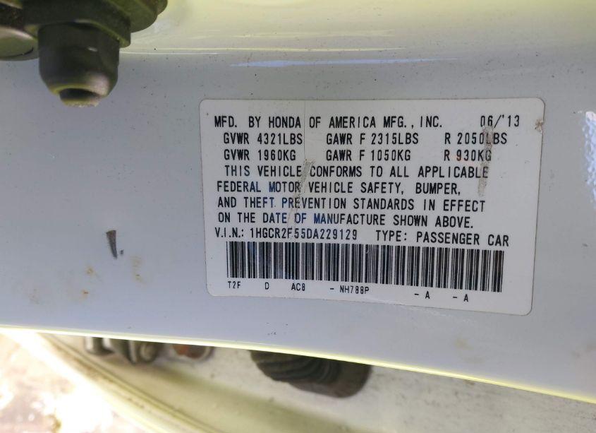 Photo 9 of 2013 Honda Accord SPORT (VIN 1HGCR2F55DA229129)