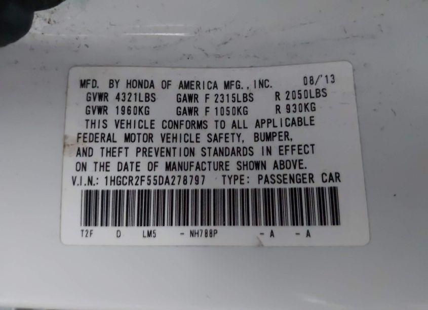 Photo 9 of 2013 Honda Accord SPORT (VIN 1HGCR2F55DA278797)