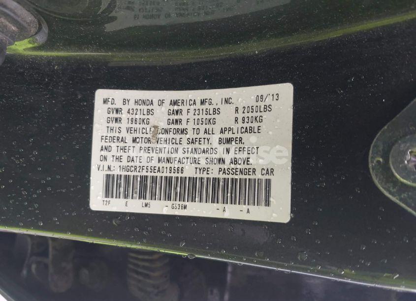 Photo 9 of 2014 Honda Accord SPORT (VIN 1HGCR2F55EA019566)