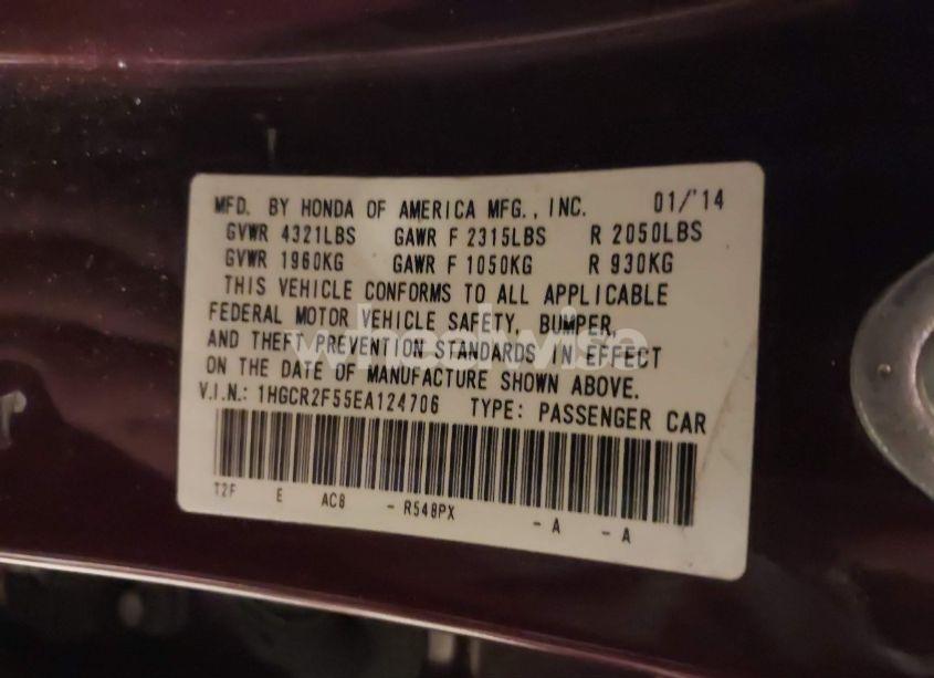 Photo 9 of 2014 Honda Accord SPORT (VIN 1HGCR2F55EA124706)