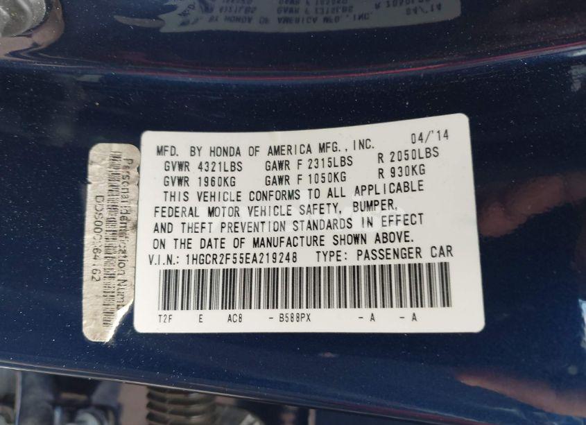 Photo 9 of 2014 Honda Accord SPORT (VIN 1HGCR2F55EA219248)