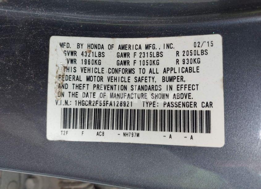 Photo 9 of 2015 Honda Accord SPORT (VIN 1HGCR2F55FA128921)