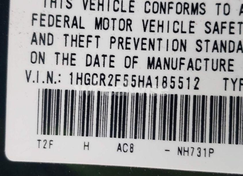 Photo 9 of 2017 Honda Accord SPORT (VIN 1HGCR2F55HA185512)