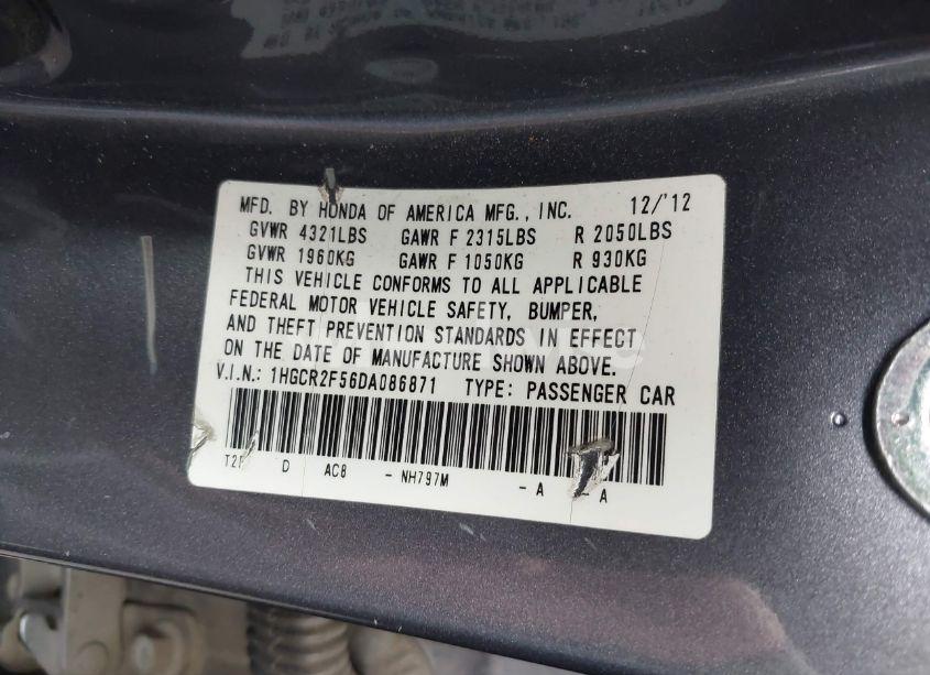 Photo 9 of 2013 Honda Accord SPORT (VIN 1HGCR2F56DA086871)