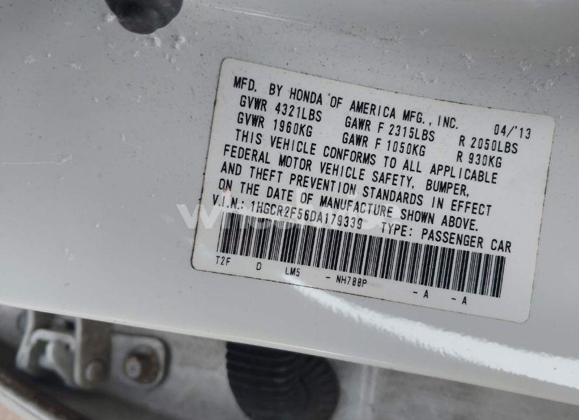 Photo 9 of 2013 Honda Accord SPORT (VIN 1HGCR2F56DA179339)