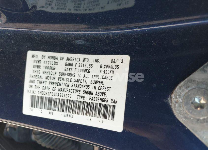 Photo 9 of 2013 Honda Accord SPORT (VIN 1HGCR2F56DA269073)