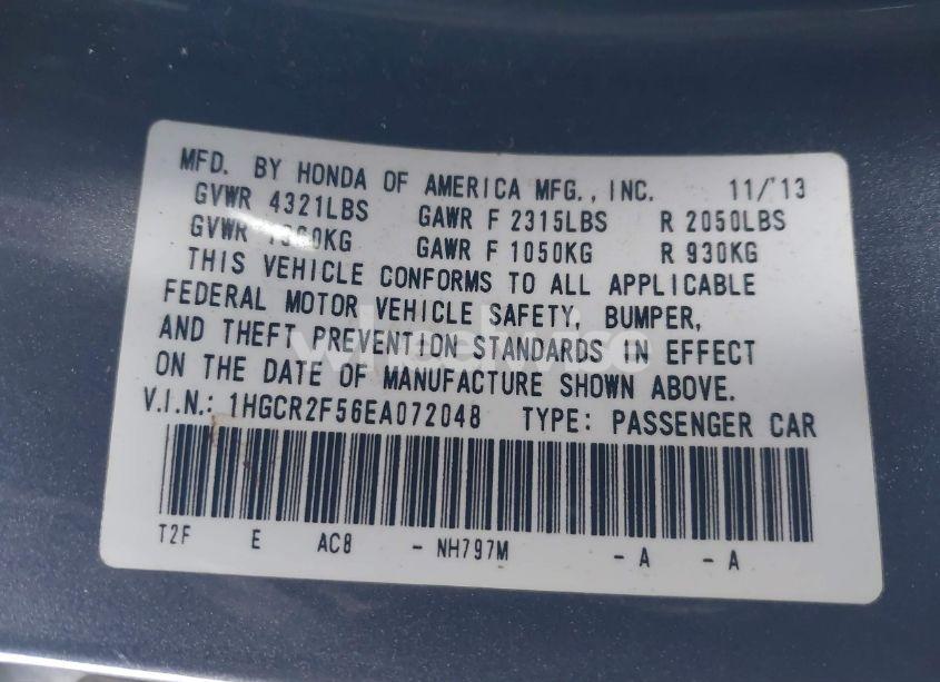 Photo 9 of 2014 Honda Accord SPORT (VIN 1HGCR2F56EA072048)