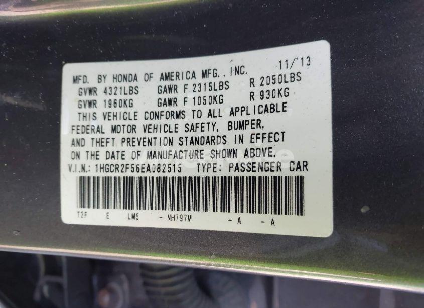 Photo 9 of 2014 Honda Accord SPORT (VIN 1HGCR2F56EA082515)