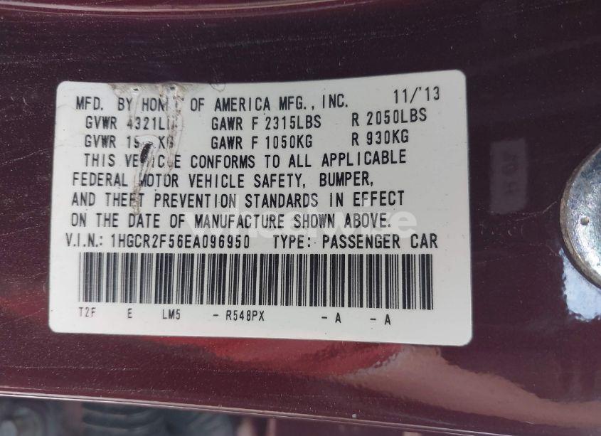 Photo 9 of 2014 Honda Accord SPORT (VIN 1HGCR2F56EA096950)