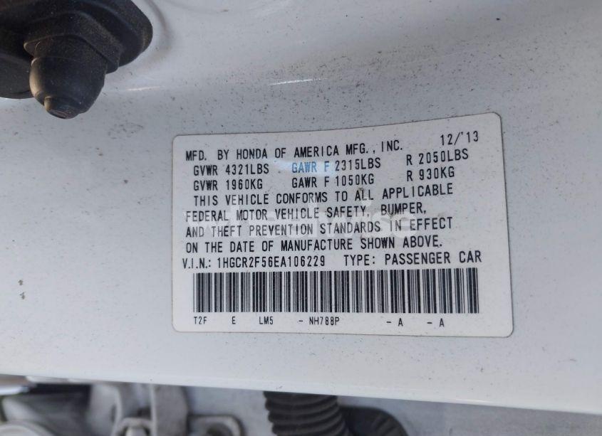 Photo 9 of 2014 Honda Accord SPORT (VIN 1HGCR2F56EA106229)