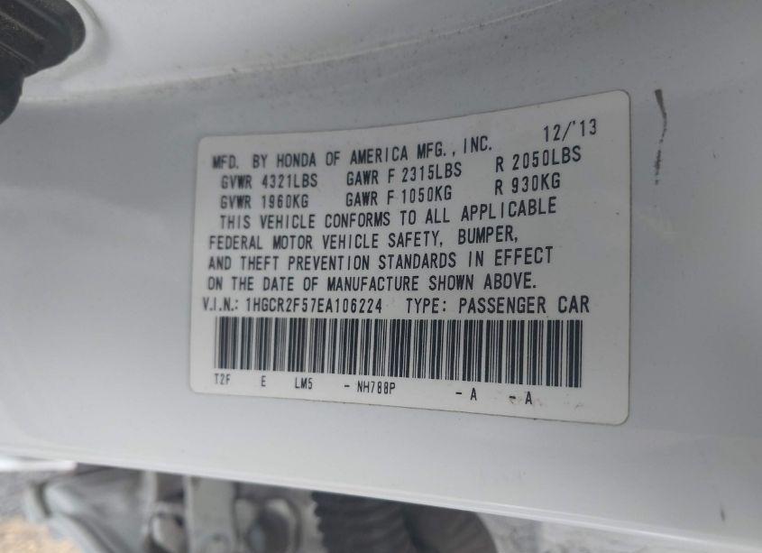 Photo 9 of 2014 Honda Accord SPORT (VIN 1HGCR2F57EA106224)