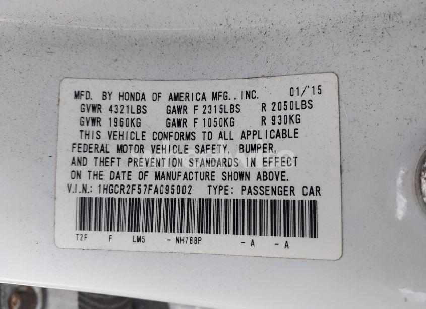 Photo 9 of 2015 Honda Accord SPORT (VIN 1HGCR2F57FA095002)