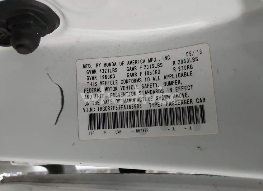 Photo 9 of 2015 Honda Accord SPORT (VIN 1HGCR2F57FA185606)