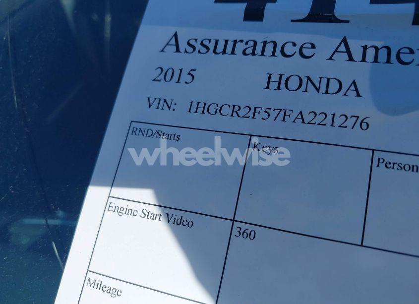 Photo 9 of 2015 Honda Accord SPORT (VIN 1HGCR2F57FA221276)