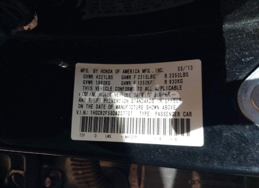 Photo 9 of 2013 Honda Accord SPORT (VIN 1HGCR2F58DA207707)