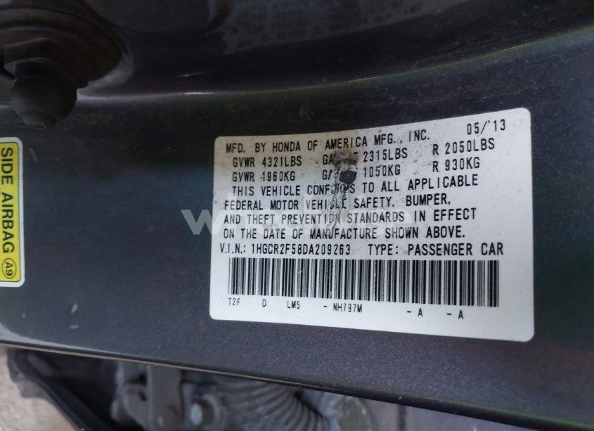 Photo 9 of 2013 Honda Accord SPORT (VIN 1HGCR2F58DA209263)