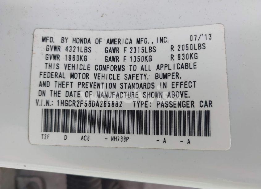 Photo 9 of 2013 Honda Accord SPORT (VIN 1HGCR2F58DA265882)