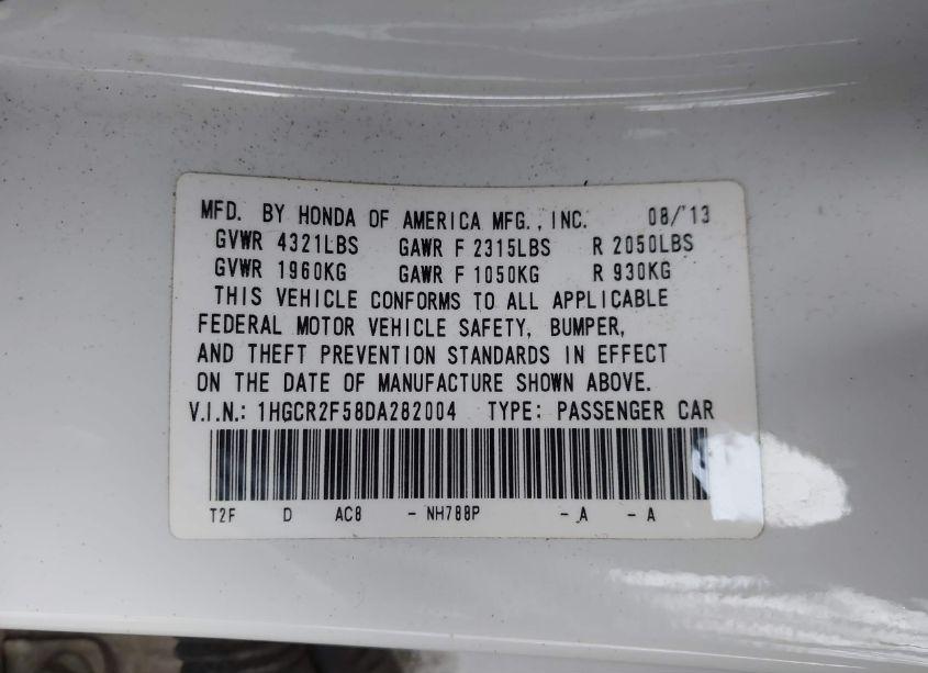 Photo 9 of 2013 Honda Accord SPORT (VIN 1HGCR2F58DA282004)