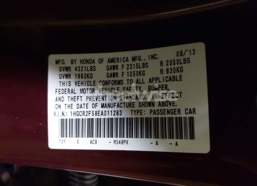 Photo 9 of 2014 Honda Accord SPORT (VIN 1HGCR2F58EA011283)