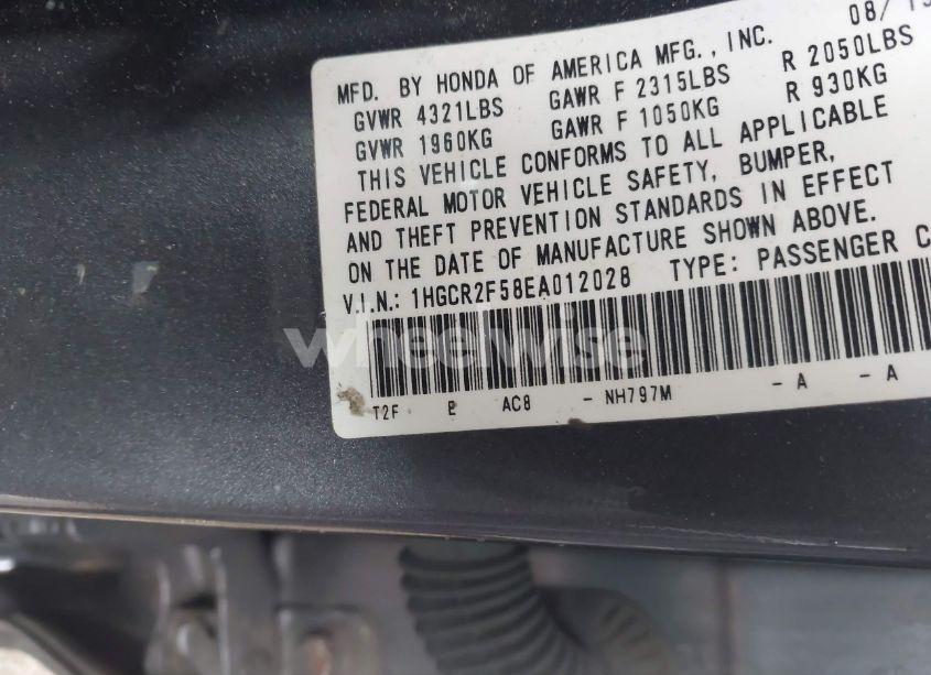 Photo 9 of 2014 Honda Accord SPORT (VIN 1HGCR2F58EA012028)
