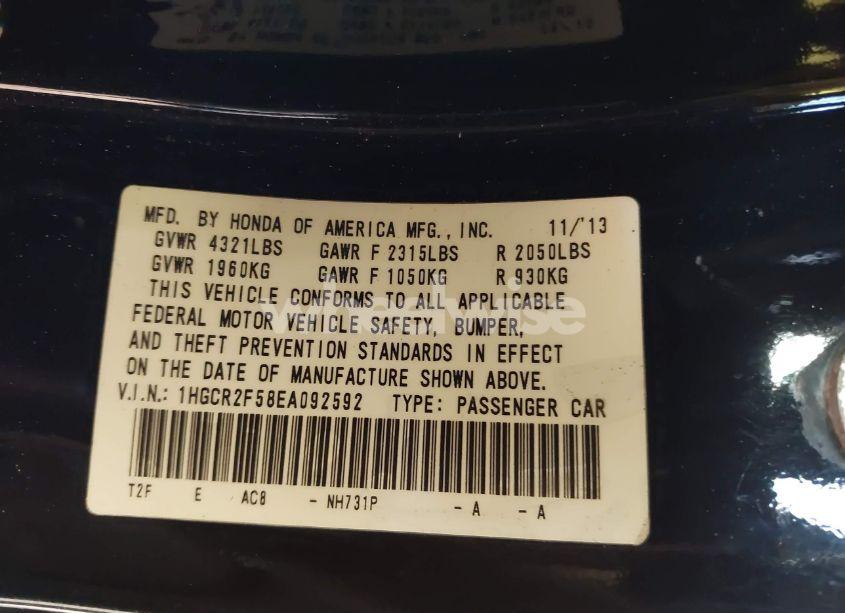 Photo 9 of 2014 Honda Accord SPORT (VIN 1HGCR2F58EA092592)