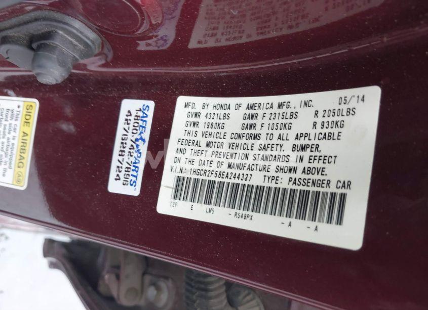 Photo 9 of 2014 Honda Accord SPORT (VIN 1HGCR2F58EA244337)