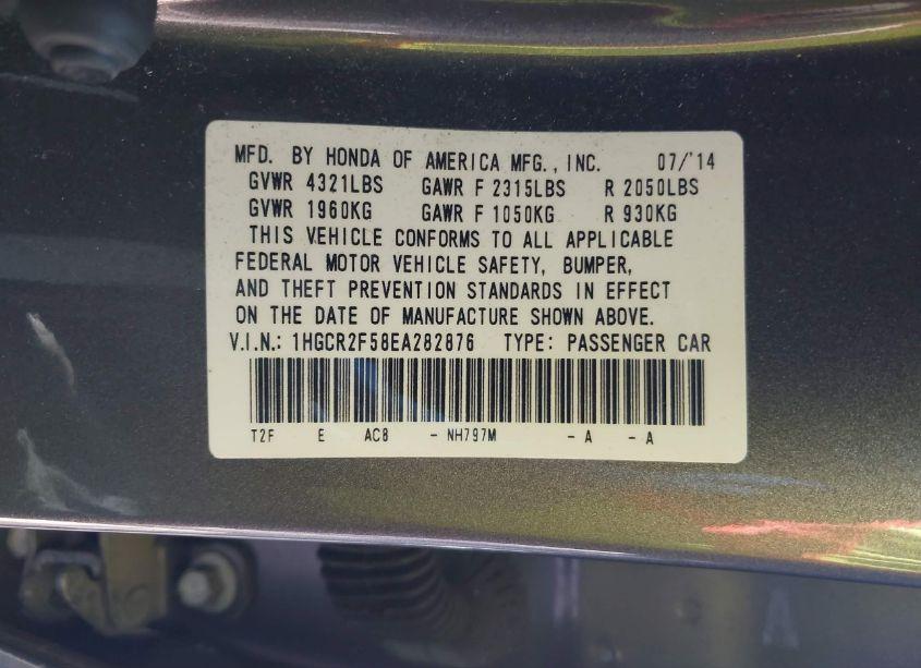 Photo 9 of 2014 Honda Accord SPORT (VIN 1HGCR2F58EA282876)