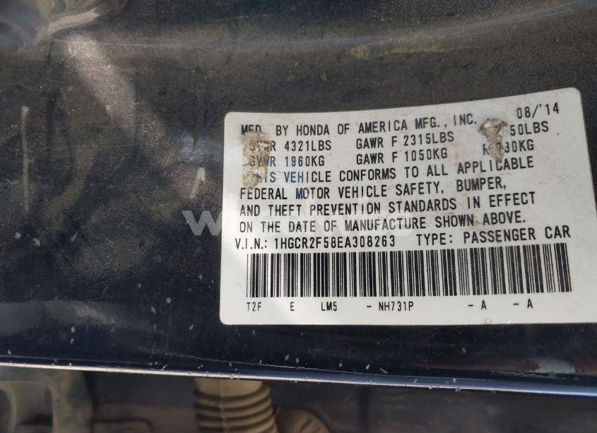 Photo 9 of 2014 Honda Accord SPORT (VIN 1HGCR2F58EA308263)