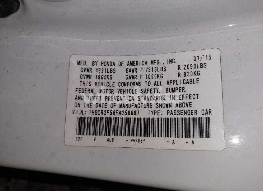 Photo 9 of 2015 Honda Accord SPORT (VIN 1HGCR2F58FA256697)