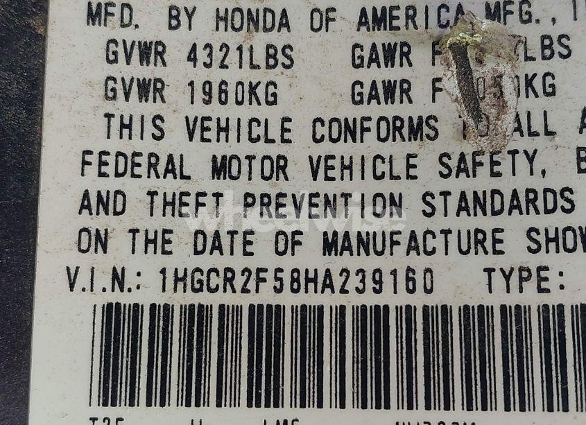 Photo 9 of 2017 Honda Accord SPORT (VIN 1HGCR2F58HA239160)