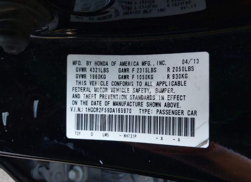 Photo 9 of 2013 Honda Accord SPORT (VIN 1HGCR2F59DA165970)