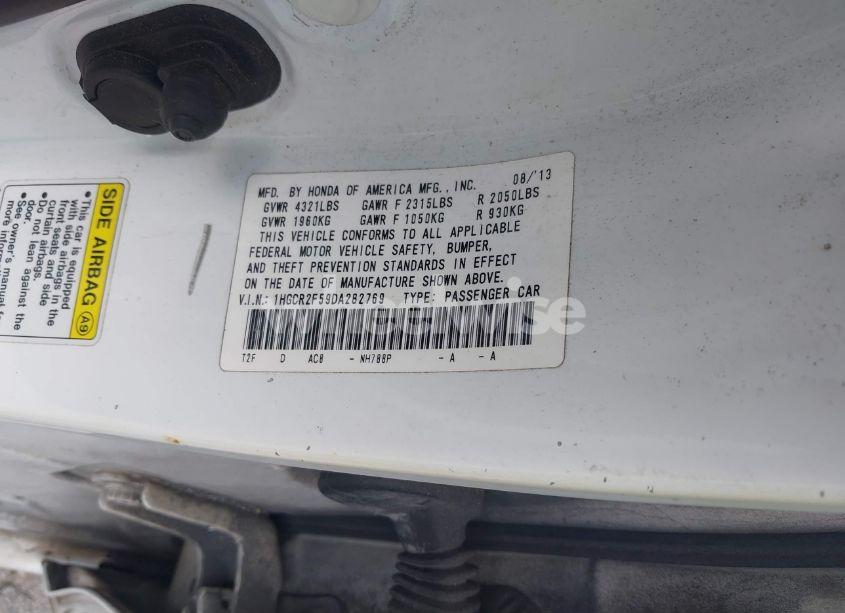 Photo 9 of 2013 Honda Accord SPORT (VIN 1HGCR2F59DA282769)