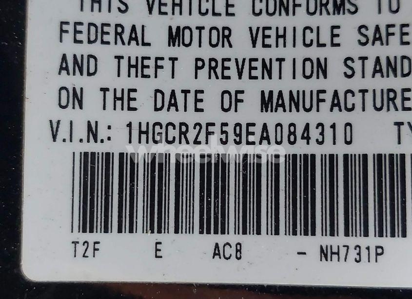 Photo 9 of 2014 Honda Accord SPORT (VIN 1HGCR2F59EA084310)